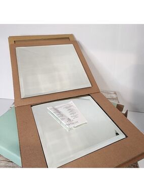 NOS Partylite Mirrored Beveled Coaster set of 2 vanity display candle  decor